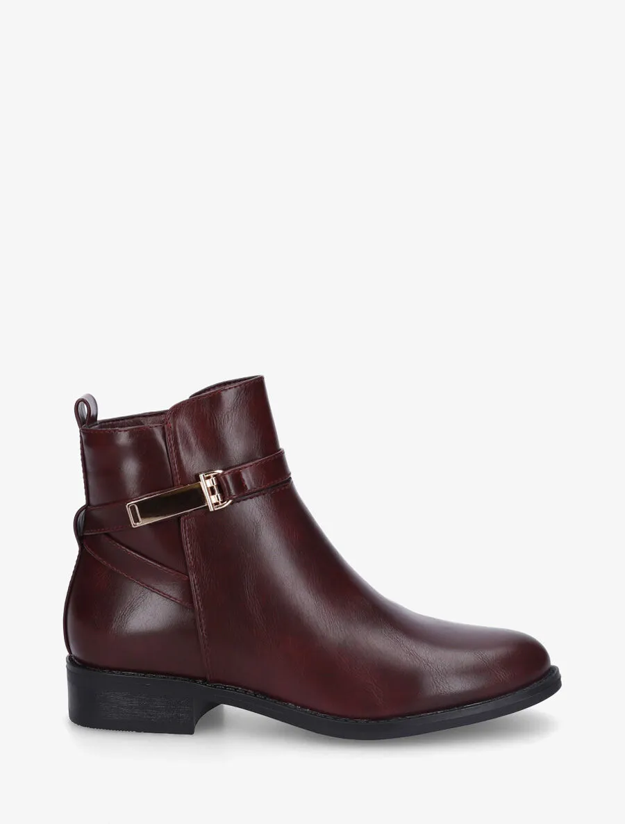 Bottines en simili à sangle dorée