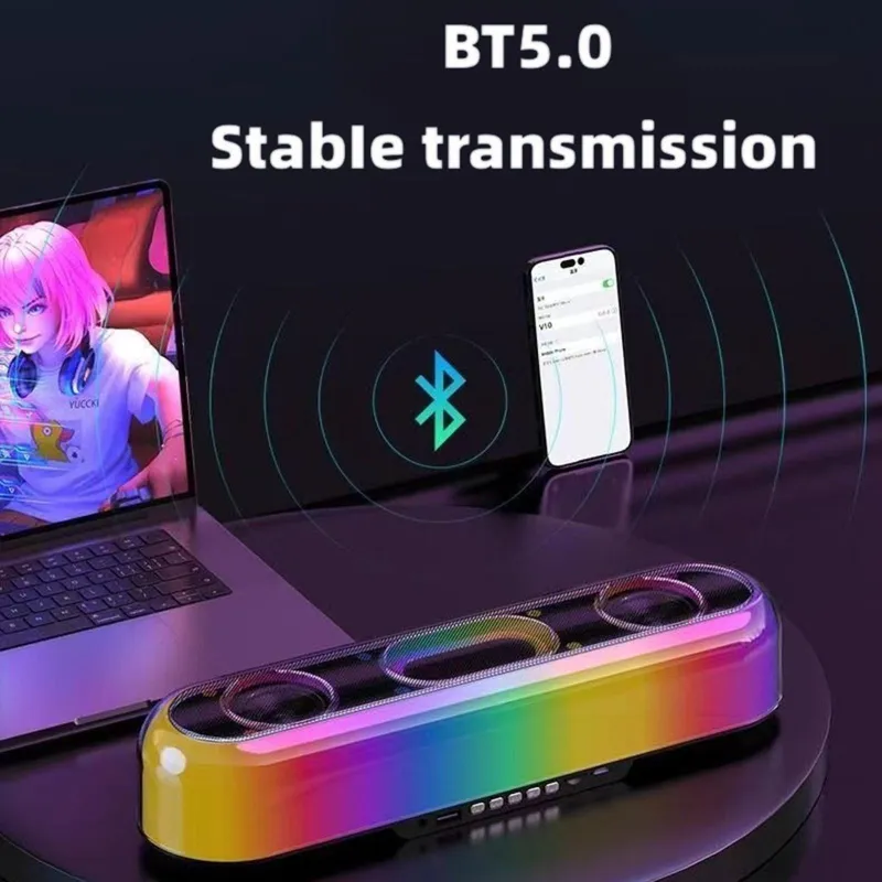 Enceinte Bluetooth Portable Puissante Avec LED et TWS